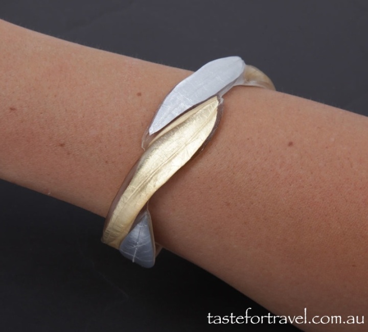 Resin Bracelet: Gold and SIlver Leaf
